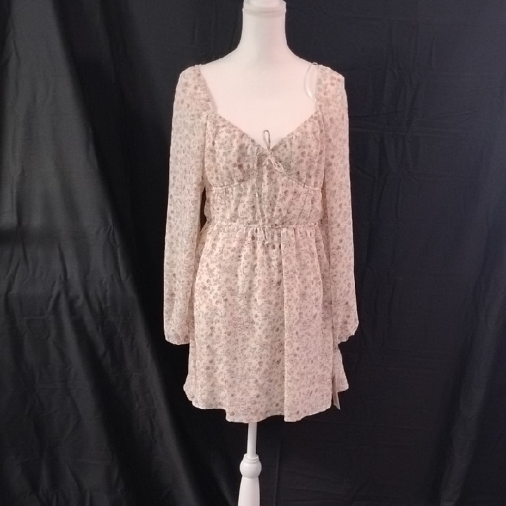 Kingston Pink Long Sleeve Sundress with Bishop Sleeves